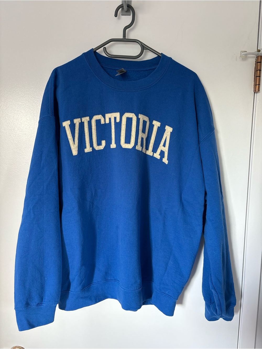 Victoria Blue Crewneck Sweatshirt - Classic Collegiate Style